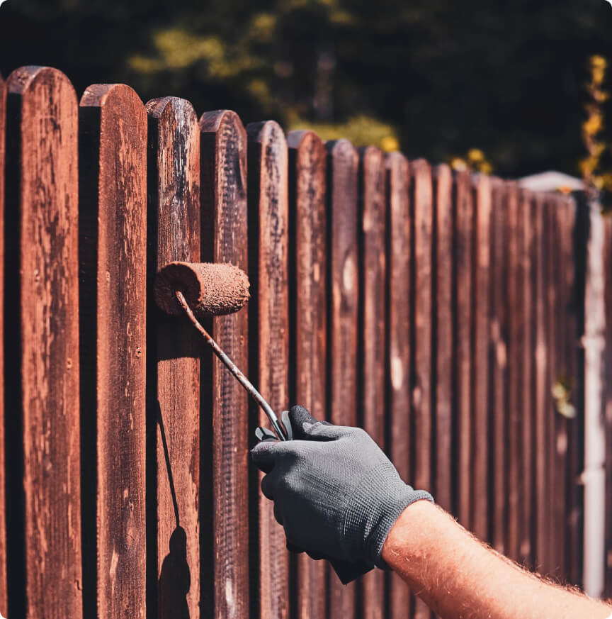 painting wooden fence