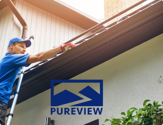 Debris cleared from a residential gutter during a PureView gutter cleaning and flushing service in Katy, Richmond, and Fulshear, TX